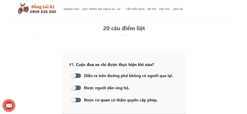 câu điểm liệt